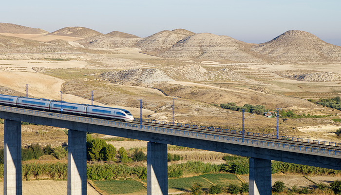 train on a bridge
