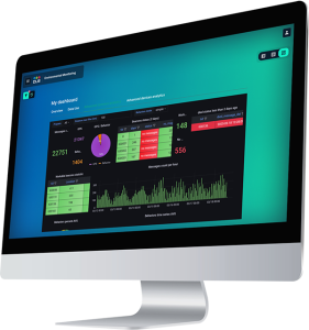 Digital platform dashboard with environmental data charts and maps — geospatial intelligence
